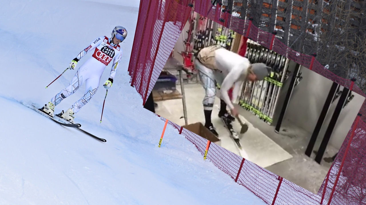 линдси вонн предстает в плохом свете, круша свои лыжи молотком